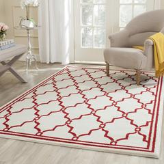 AMHERST, IVORY / RED, 5' X 8', Area Rug