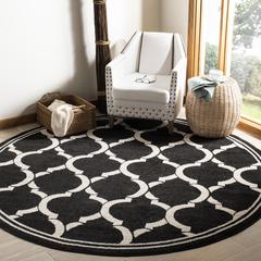 AMHERST, ANTHRACITE / IVORY, 7' X 7' Round, Area Rug, AMT415G-7R