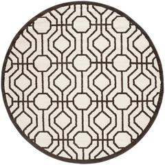 AMHERST, IVORY / BROWN, 7' X 7' Round, Area Rug