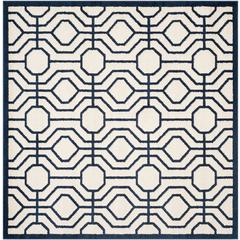 AMHERST, IVORY / NAVY, 7' X 7' Square, Area Rug, AMT416M-7SQ