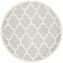 AMHERST, LIGHT GREY / BEIGE, 7' X 7' Round, Area Rug, AMT420B-7R