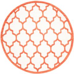 AMHERST, BEIGE / ORANGE, 7' X 7' Round, Area Rug, AMT420F-7R