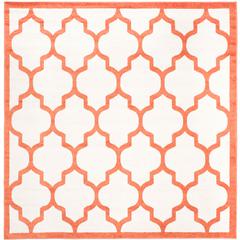 AMHERST, BEIGE / ORANGE, 7' X 7' Square, Area Rug, AMT420F-7SQ