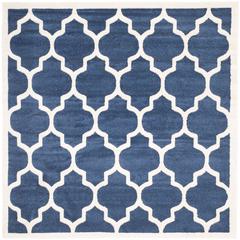 AMHERST, NAVY / BEIGE, 5' X 5' Square, Area Rug