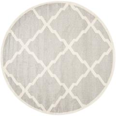 AMHERST, LIGHT GREY / BEIGE, 7' X 7' Round, Area Rug, AMT421B-7R