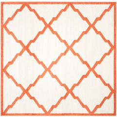 AMHERST, BEIGE / ORANGE, 7' X 7' Square, Area Rug, AMT421F-7SQ