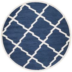 AMHERST, NAVY / BEIGE, 7' X 7' Round, Area Rug, AMT421P-7R