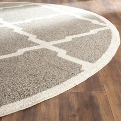 AMHERST, DARK GREY / BEIGE, 5' X 5' Round, Area Rug, AMT421R-5R