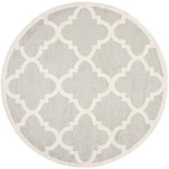 AMHERST, LIGHT GREY / BEIGE, 7' X 7' Round, Area Rug, AMT423B-7R