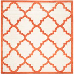 AMHERST, BEIGE / ORANGE, 7' X 7' Square, Area Rug, AMT423F-7SQ