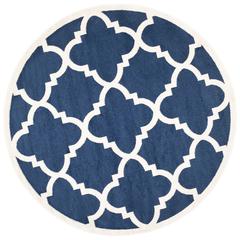 AMHERST, NAVY / BEIGE, 7' X 7' Round, Area Rug, AMT423P-7R