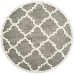 AMHERST, DARK GREY / BEIGE, 7' X 7' Round, Area Rug, AMT423R-7R