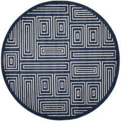 AMHERST, NAVY / IVORY, 7' X 7' Round, Area Rug, AMT430P-7R