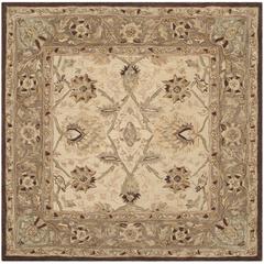 ANATOLIA, IVORY / BROWN, 6' X 6' Square, Area Rug