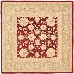 ANATOLIA, RED / MOSS, 6' X 6' Square, Area Rug