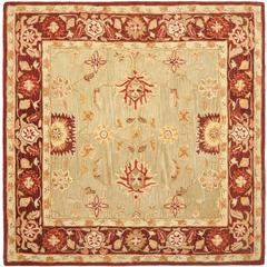 ANATOLIA, SAGE / BURGUNDY, 6' X 6' Square, Area Rug