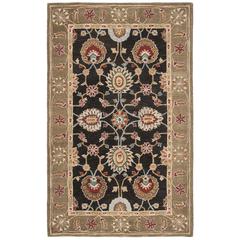 ANATOLIA, BLACK / GREEN, 5' X 8', Area Rug