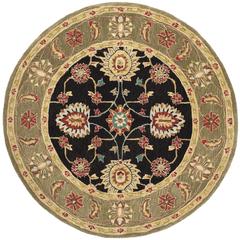 ANATOLIA, BLACK / GREEN, 6' X 6' Round, Area Rug