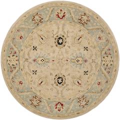 ANATOLIA, NATURAL / SOFT TURQUOISE, 6' X 6' Round, Area Rug