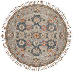 ASPEN, GREY / NAVY, 7' X 7' Round, Area Rug