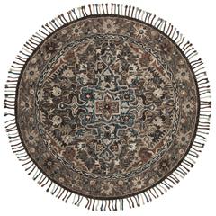ASPEN, CHARCOAL / LIGHT BROWN, 7' X 7' Round, Area Rug