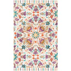ASPEN, IVORY / PURPLE, 5' X 8', Area Rug