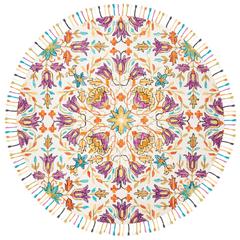 ASPEN, IVORY / PURPLE, 7' X 7' Round, Area Rug
