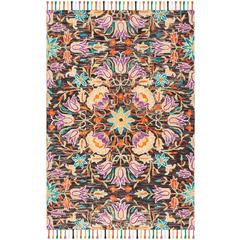 ASPEN, BLACK / PURPLE, 5' X 8', Area Rug