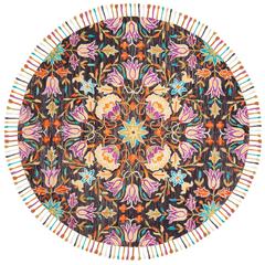 ASPEN, BLACK / PURPLE, 7' X 7' Round, Area Rug