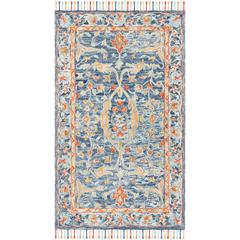 ASPEN, BLUE / RUST, 5' X 8', Area Rug, APN116M-5
