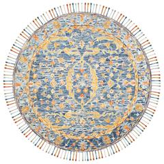 ASPEN, BLUE / RUST, 7' X 7' Round, Area Rug, APN116M-7R