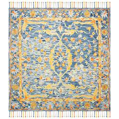 ASPEN, BLUE / RUST, 7' X 7' Square, Area Rug, APN116M-7SQ