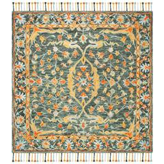 ASPEN, OLIVE / RUST, 7' X 7' Square, Area Rug