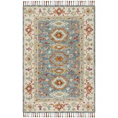 ASPEN, BLUE / IVORY, 5' X 8', Area Rug