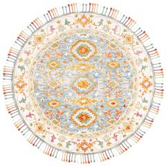 ASPEN, BLUE / IVORY, 7' X 7' Round, Area Rug