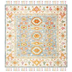 ASPEN, BLUE / IVORY, 7' X 7' Square, Area Rug
