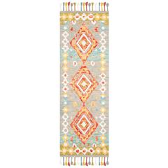ASPEN, GREY / RED, 2'-3" X 7', Area Rug
