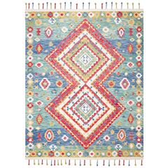 ASPEN, GREEN / RED, 8' X 10', Area Rug