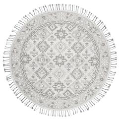 ASPEN, LIGHT GREY / GREY, 7' X 7' Round, Area Rug