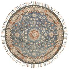 ASPEN, BLUE / RUST, 7' X 7' Round, Area Rug, APN123A-7R