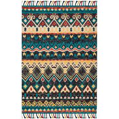 ASPEN, BLUE / RED, 5' X 8', Area Rug, APN137A-5