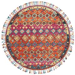 ASPEN, ORANGE / FUCHSIA, 5' X 5' Round, Area Rug