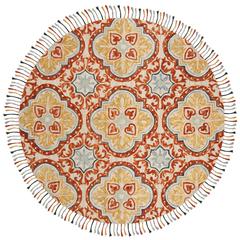 ASPEN, BEIGE / RUST, 7' X 7' Round, Area Rug