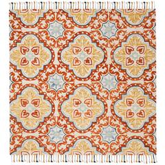 ASPEN, BEIGE / RUST, 7' X 7' Square, Area Rug