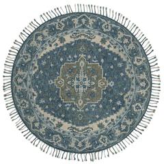 ASPEN, DARK BLUE / GREY, 7' X 7' Round, Area Rug
