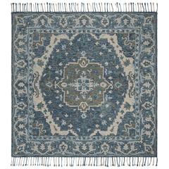 ASPEN, DARK BLUE / GREY, 7' X 7' Square, Area Rug