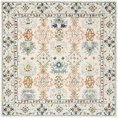 ASPEN, IVORY / BLUE, 7' X 7' Square, Area Rug, APN310A-7SQ