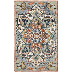ASPEN, BLUE / RUST, 3' X 5', Area Rug, APN312A-3