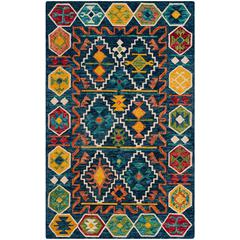 ASPEN, NAVY / GOLD, 5' X 8', Area Rug