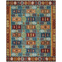 ASPEN, BLUE / RED, 8' X 10', Area Rug, APN503A-8